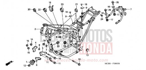 CARROSSERIE DE CHASSIS XL650V6 de 2006